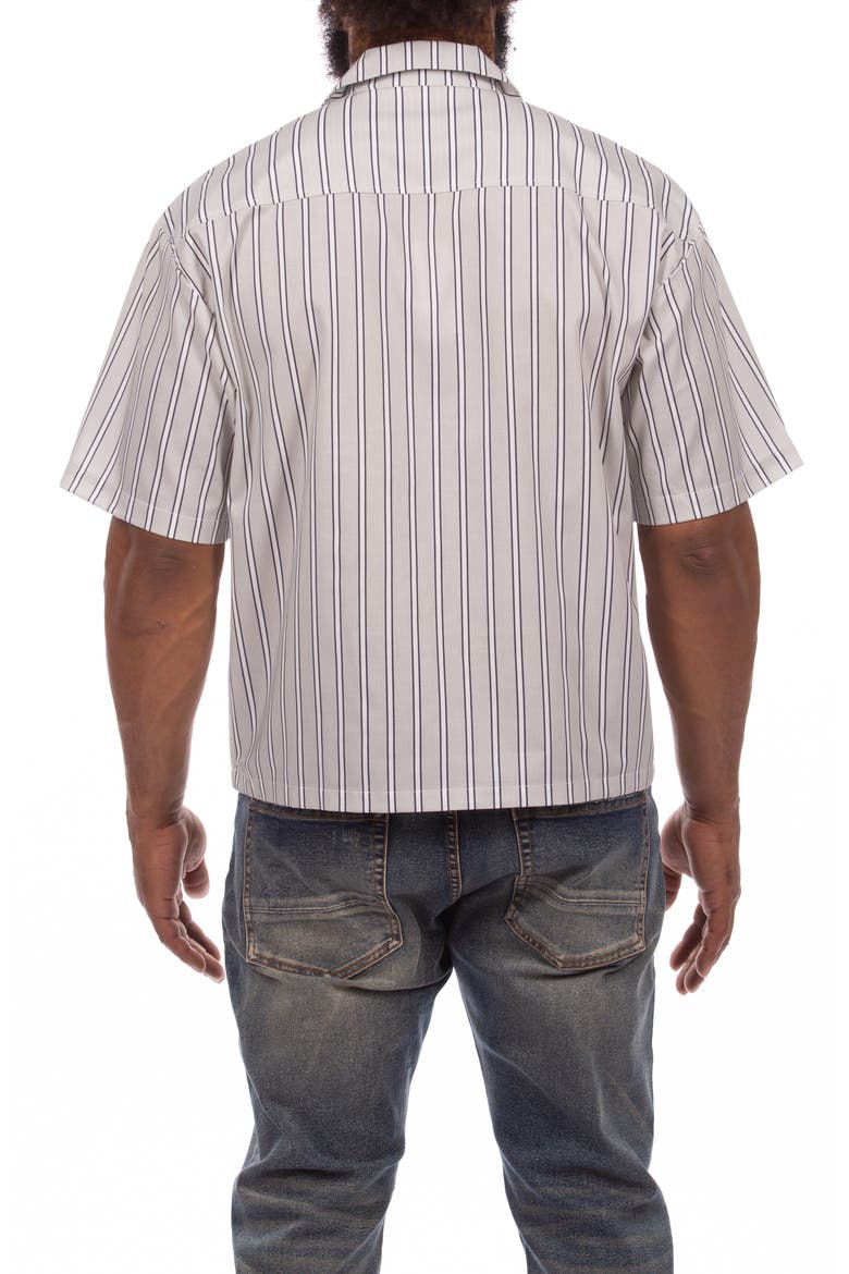 Giant Stripe Cotton Camp Shirt, Alternate, color, MICROCHIP