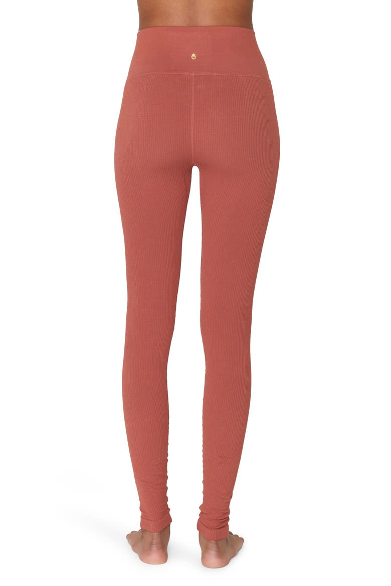 Metta Ribbed Leggings, Alternate, color, RUST