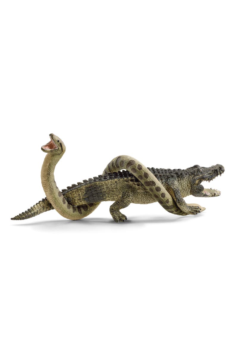 Schleich Wild Life Danger In The Swamp Animal Figures, 4 Pieces, Alternate, color, 