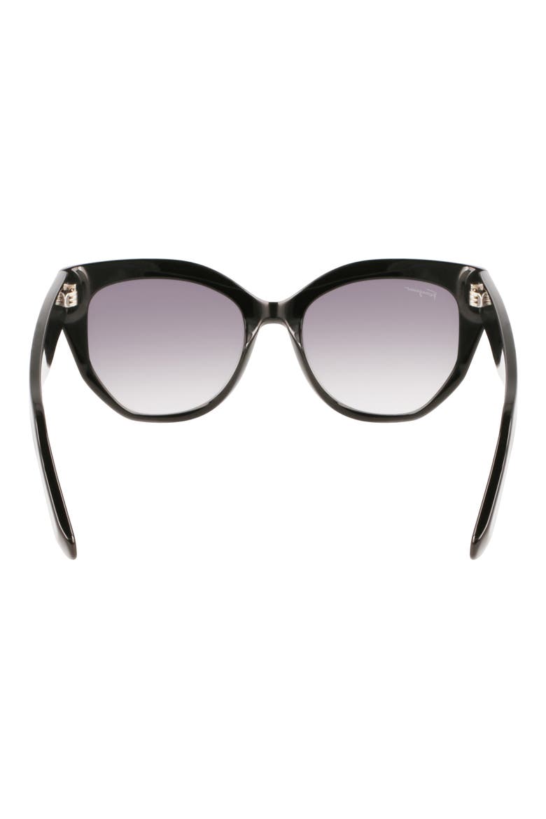 56mm Gradient Cat Eye Sunglasses, Alternate, color, BLACK