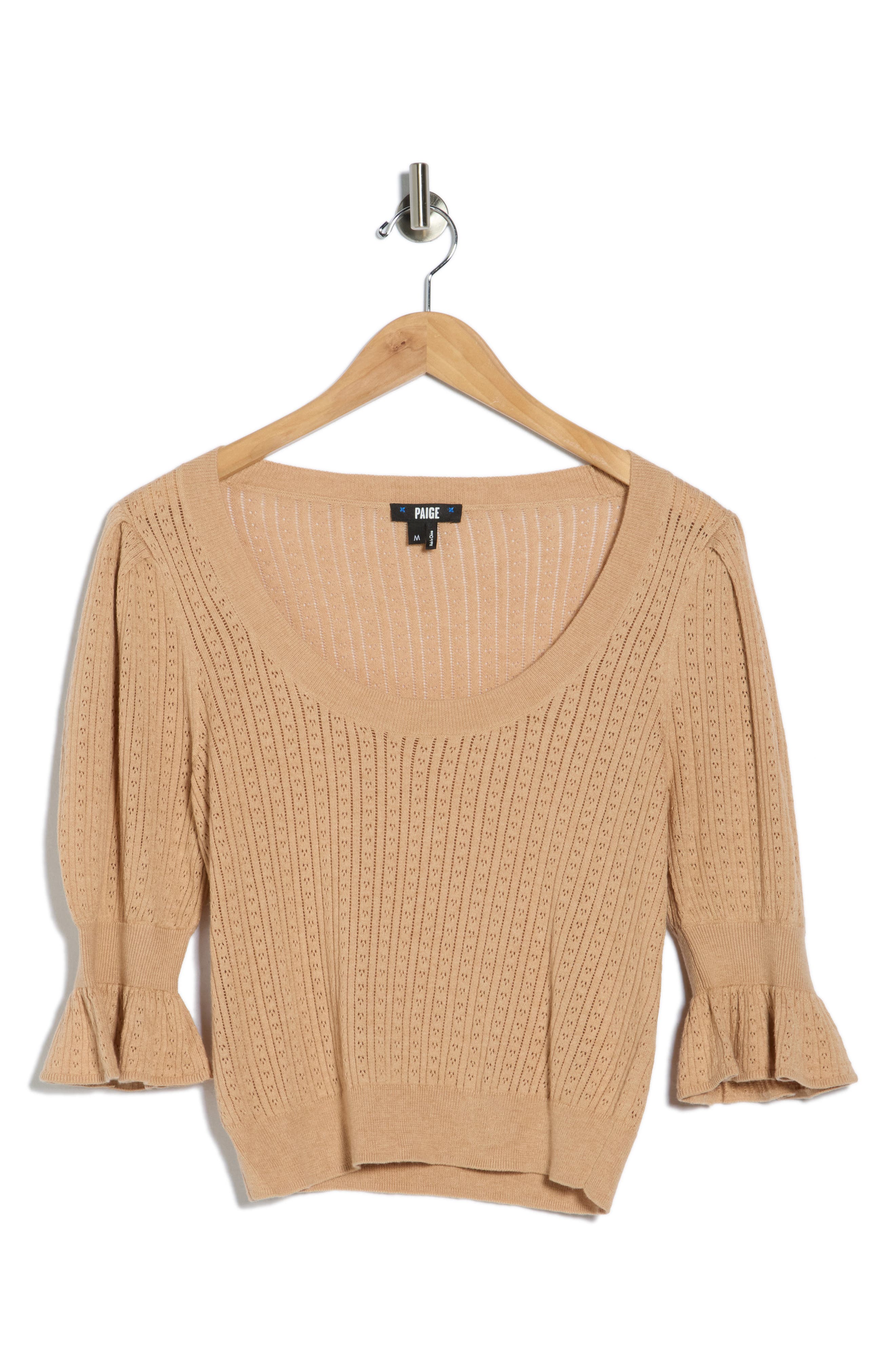 PAIGE Magnolia Pointelle Scoop Neck Sweater