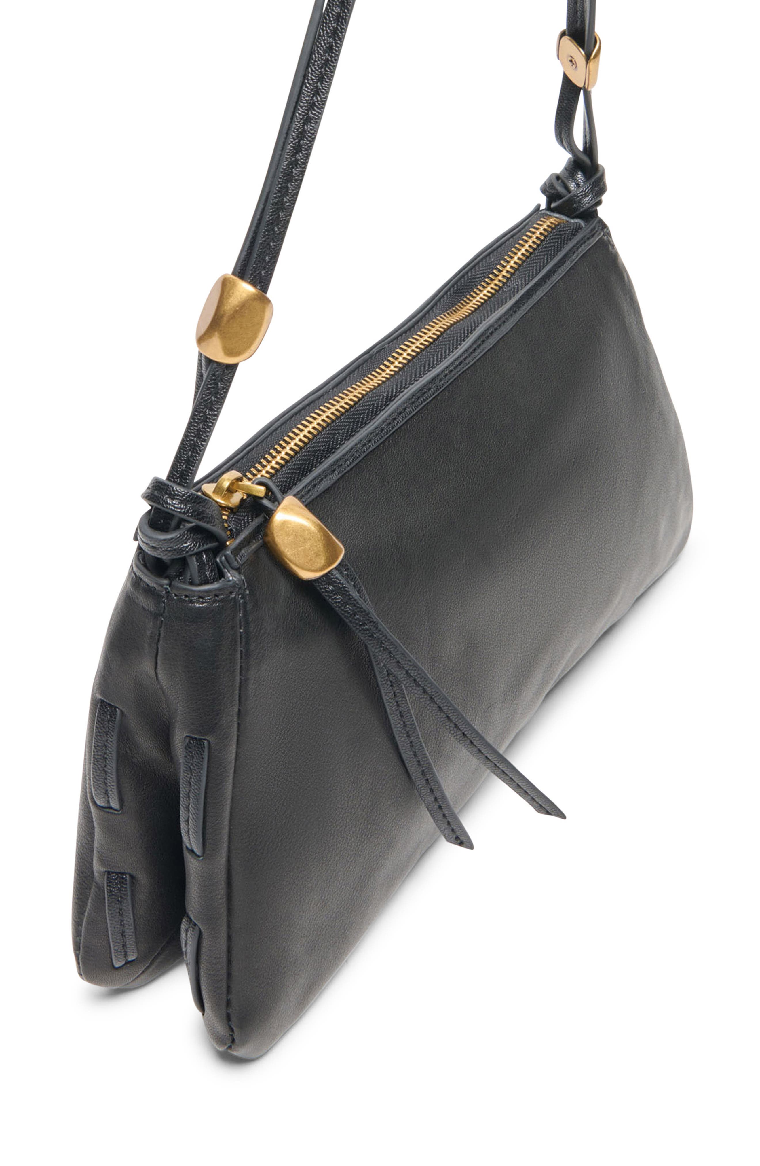 Solara Leather Shoulder Bag, Alternate, color, BLACK