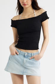 BP. Off the Shoulder Smocked Top
