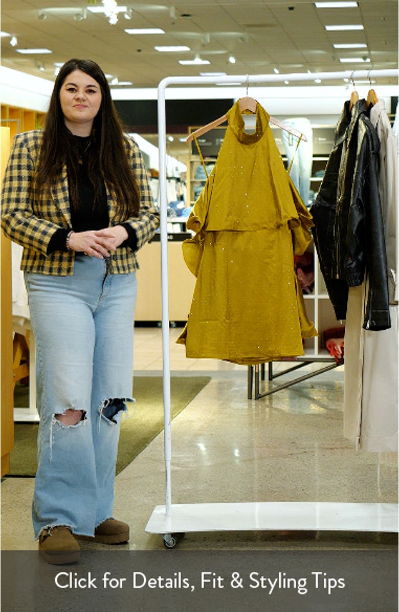 Crystal Detail Satin Halter Minidress, sales video thumbnail