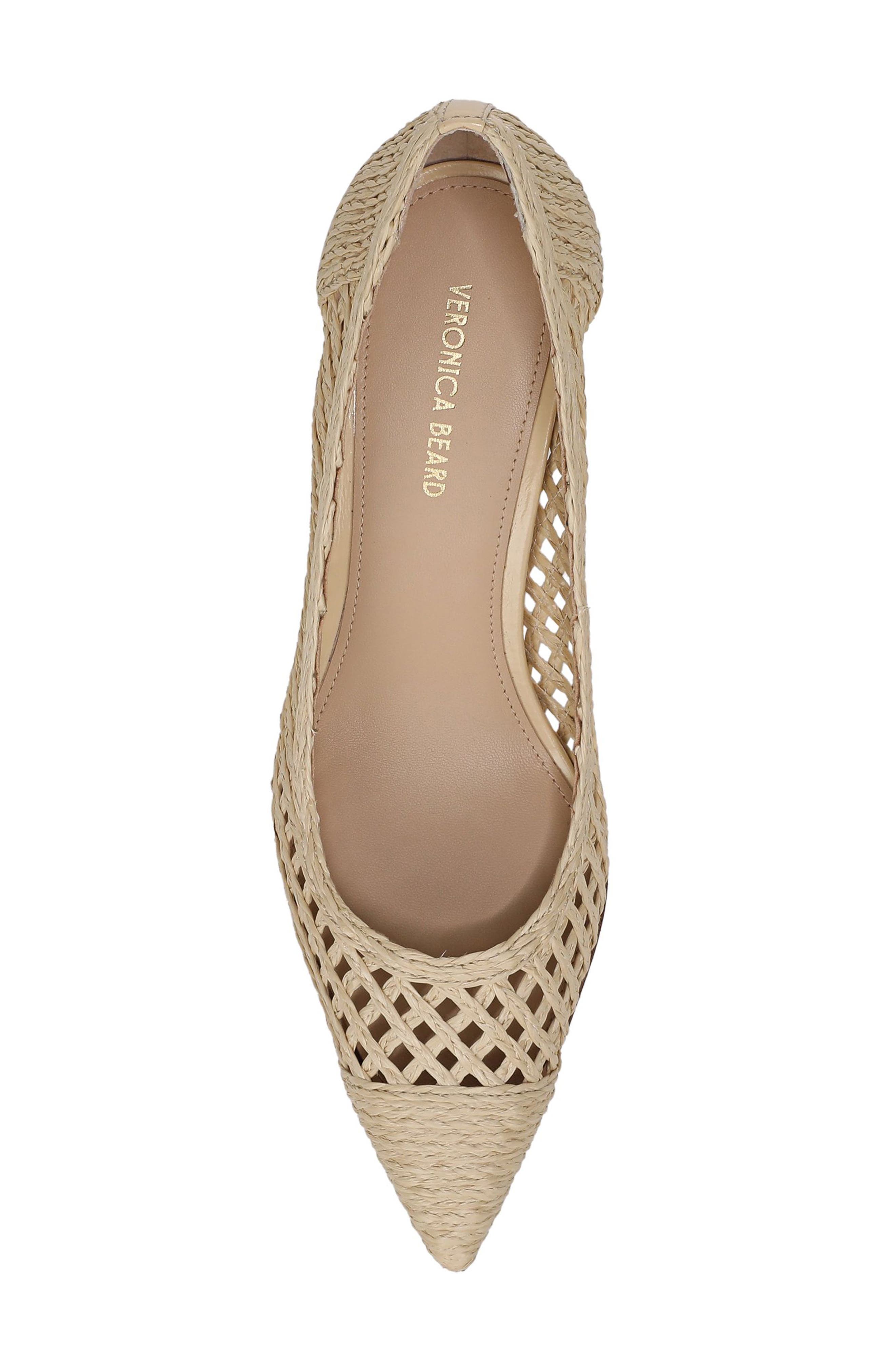 Veronica Beard Rita Raffia Pointed Toe Pump, Alternate, color, Natural