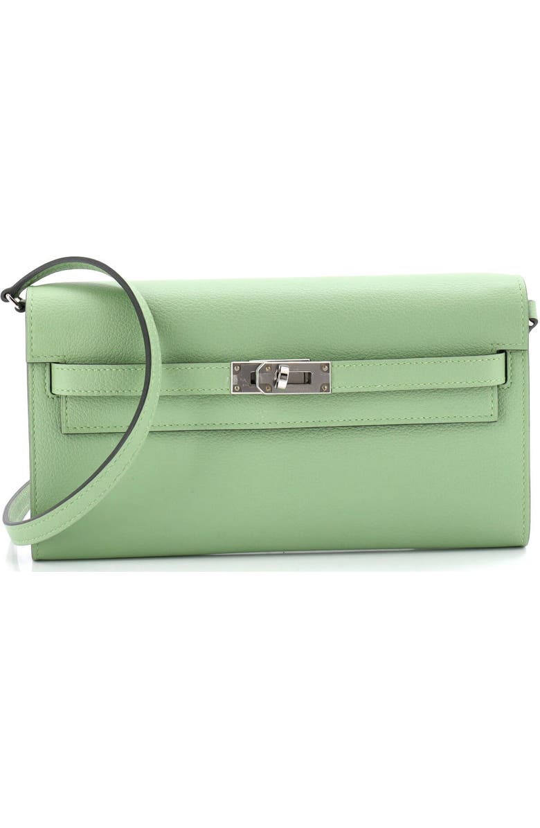 Pre-Owned Hermes Kelly To Go Wallet Evercolor, Main, color, Vert Criquet