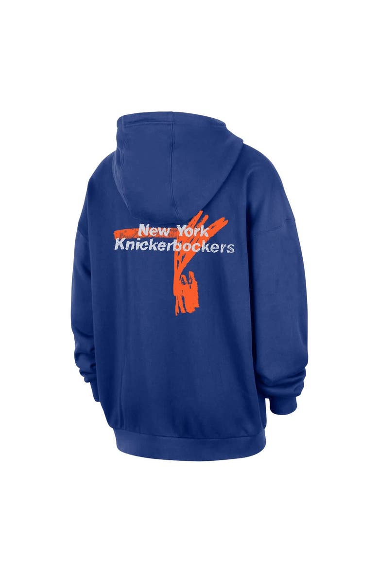 Nike Men's Nike Blue New York Knicks Courtside Club Premium Hoodie, Alternate, color, Blue