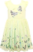 Zunie Kids' Flutter Sleeve Butterfly Foil Dress