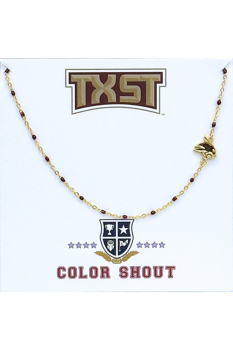 Texas State University Side Necklace, Main, color, Yellow Gold