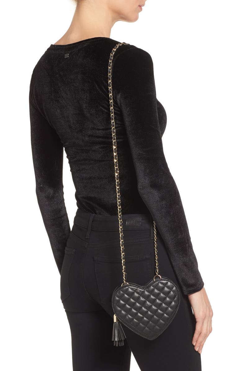 Mali + Lili Quilted Heart Vegan Leather Crossbody Bag, Alternate, color,