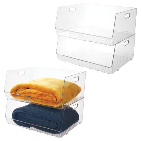 Stackable Open-Front Bin Set of 4