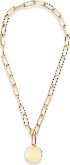Paper Clip Chain Pendant Necklace