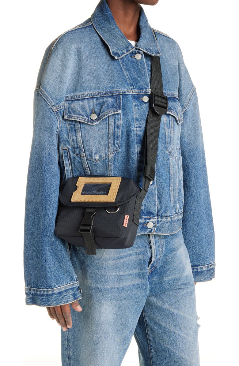 Acne Studios Mini Post Nylon Ripstop Messenger Bag, Alternate, color,