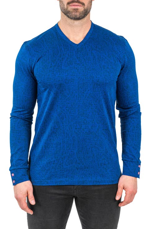 Edison Solid V-Neck Cotton Sweater