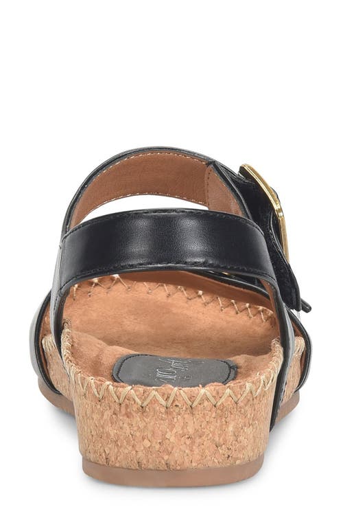 Eurosoft Cork Wedge Sandal In Black