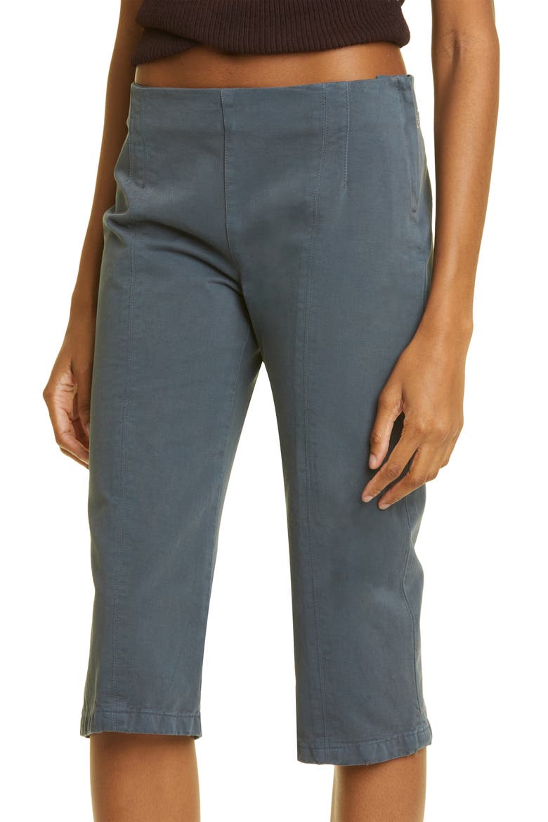 Cordora Crop Cotton Pants, Alternate, color, DARK GREY