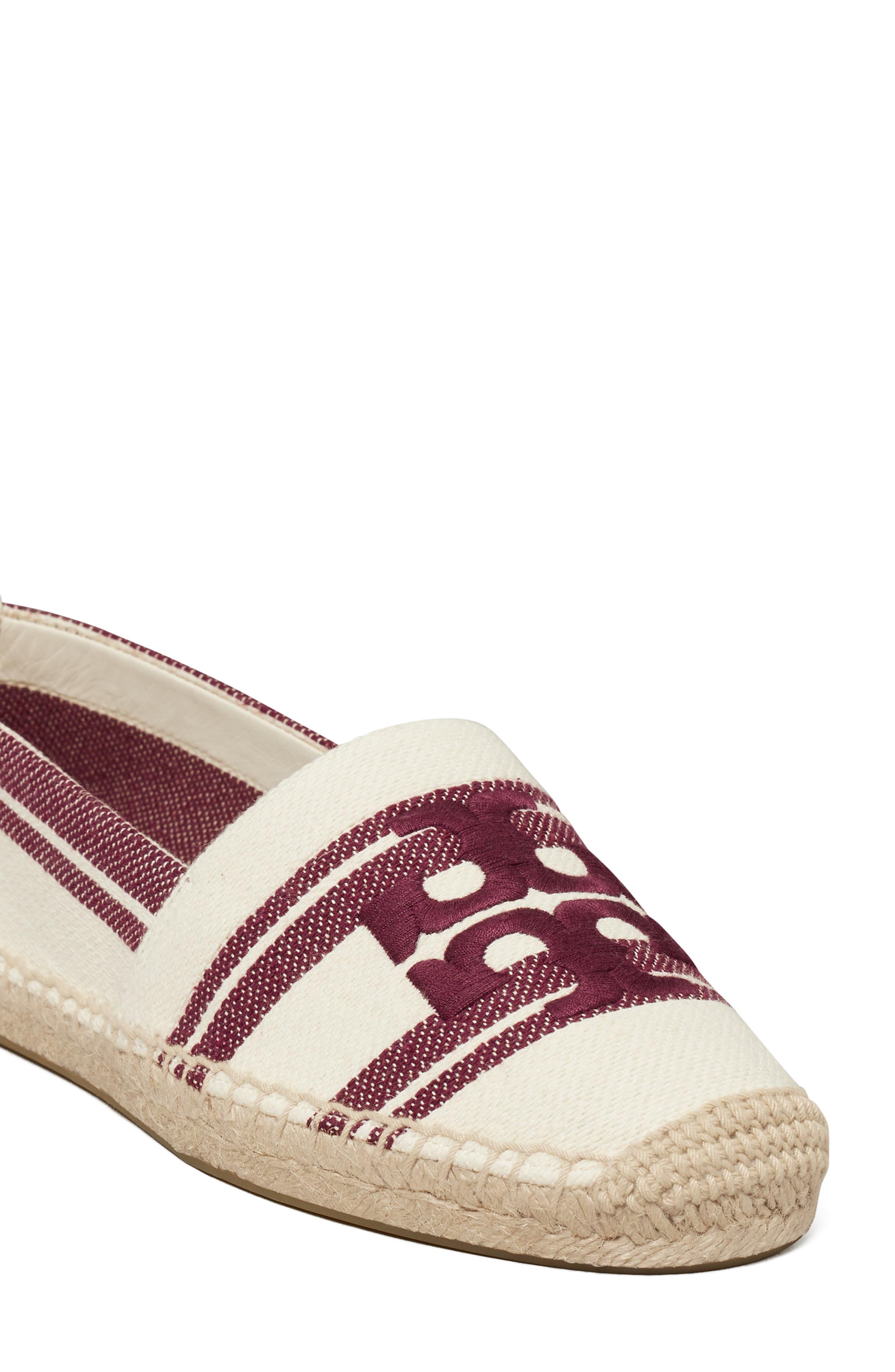 Double T Jacquard Espadrille, Alternate, color, ASH WHITE / VINO