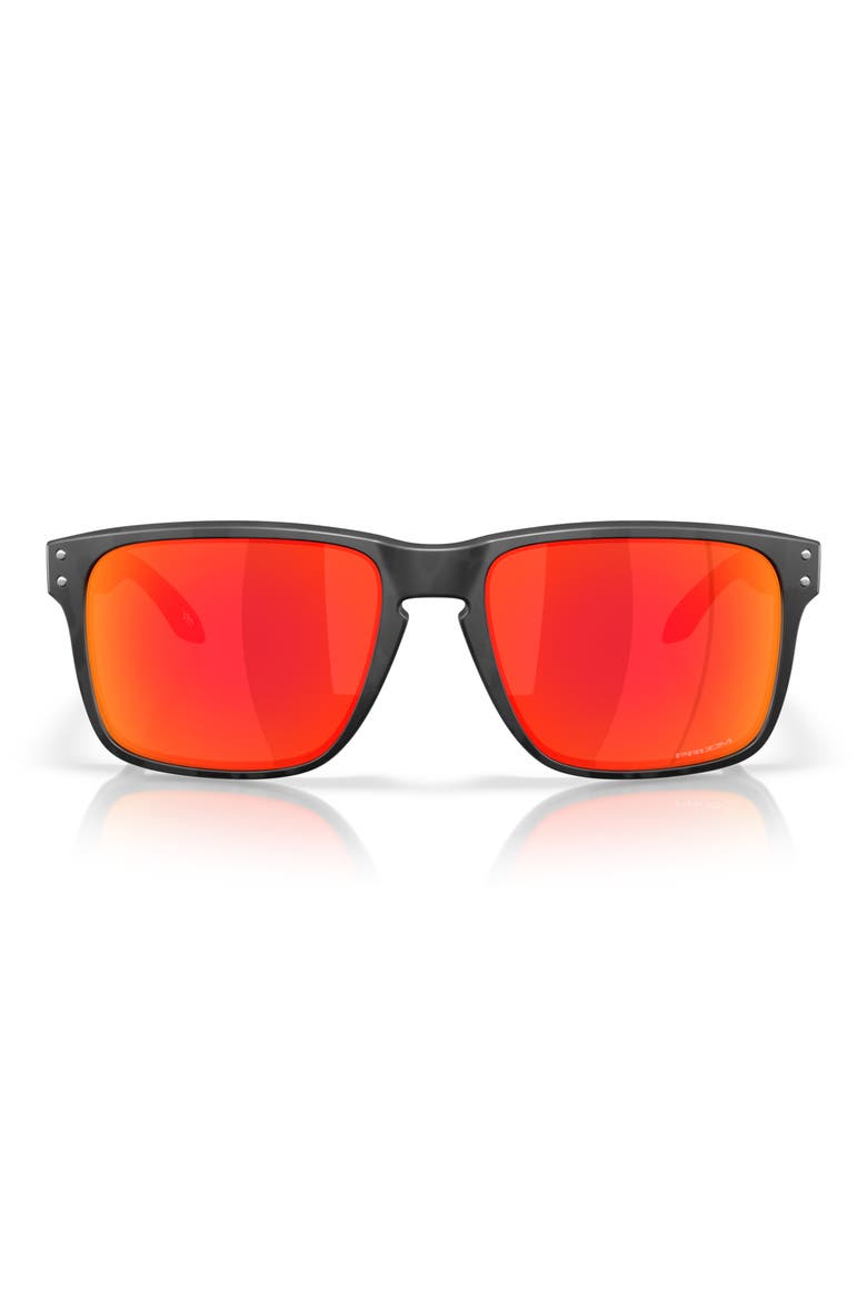 Prizm™ Grey Everyday 61mm Rectangular Sunglasses, Main, color, MATTE BLACK CAMO / PRIZM RUBY