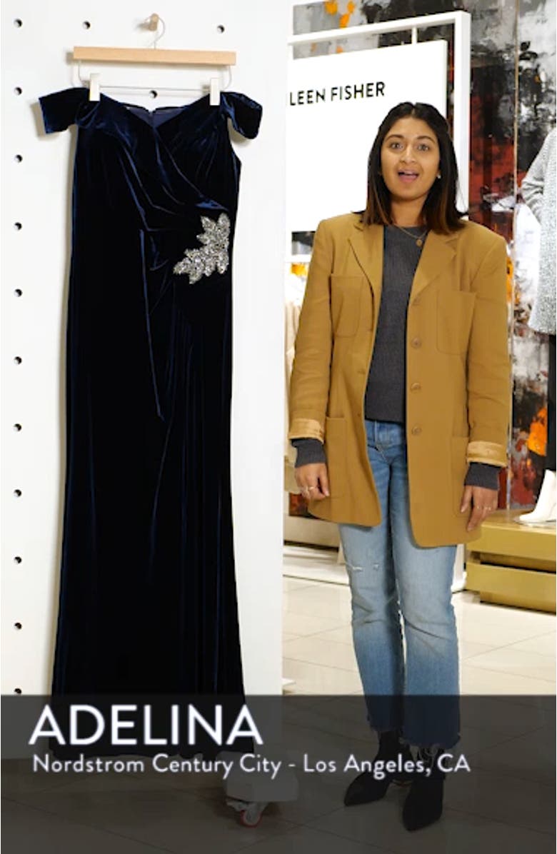 Off Shoulder Velvet Gown, sales video thumbnail