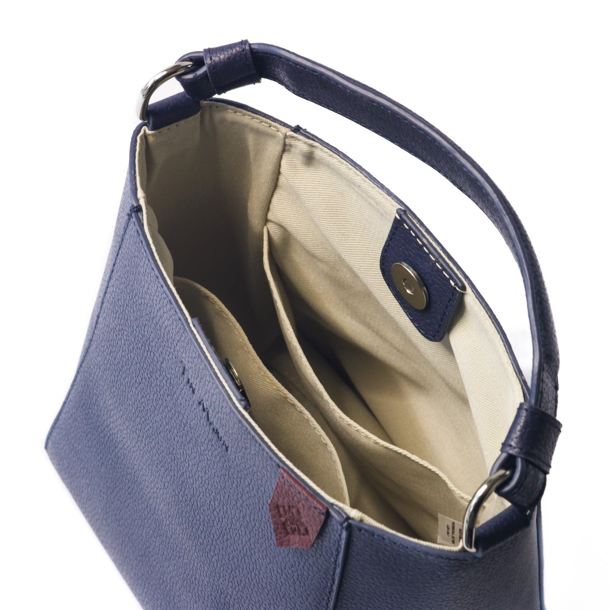 Yaya Leather Bucket Bag, Alternate, color, Navy Blue