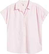 beachlunchlounge Jamie Stripe Short Sleeve Cotton Shirt