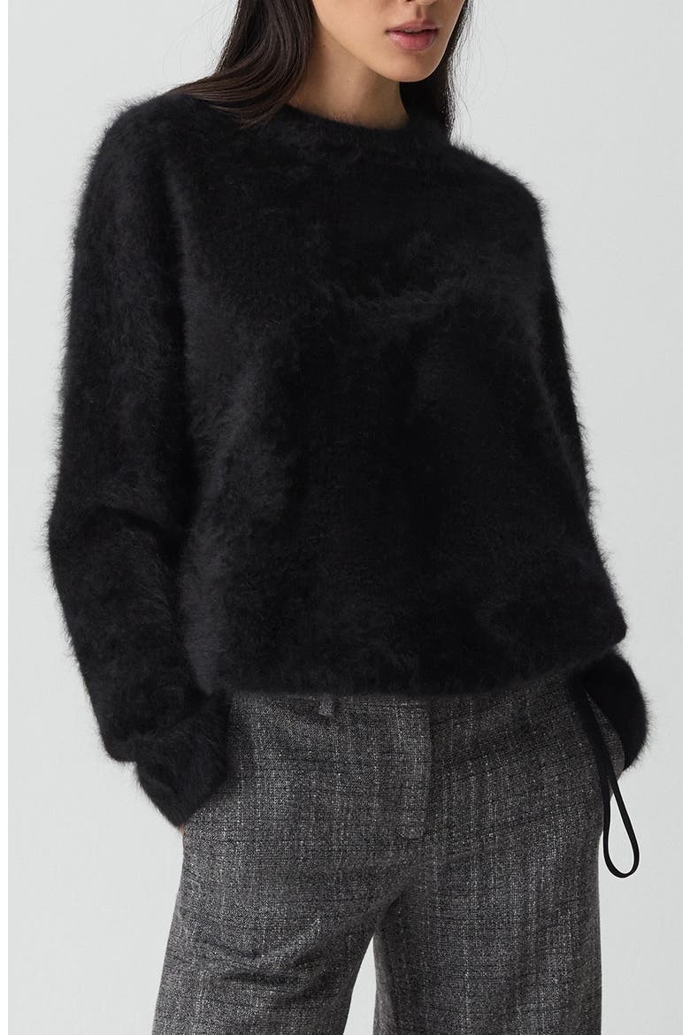 Brushed Cashmere Sweater, Main, color, BLACK