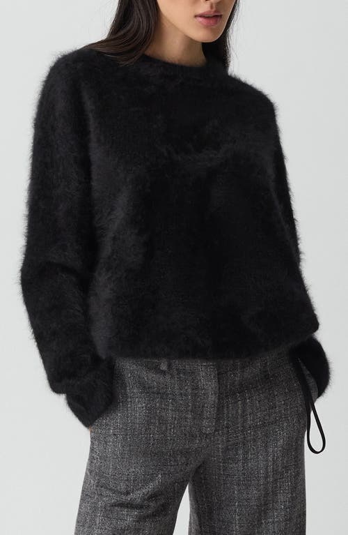 Theory Brushed Cashmere Sweater In Black