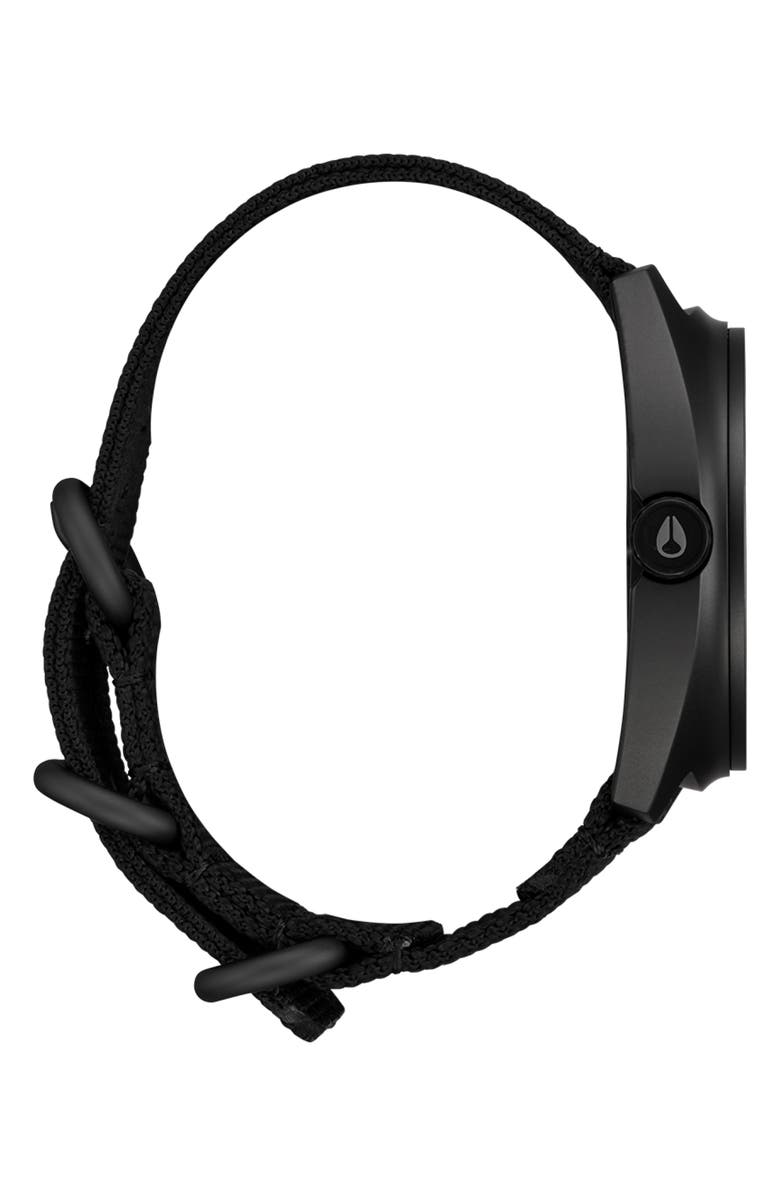 Nixon Clutch Webbing Strap Watch, 42mm, Alternate, color, All Matte Black / Black