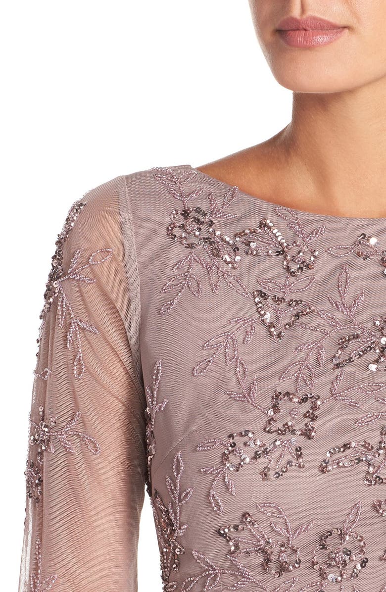 Adrianna Papell Embellished Tulle Sheath Dress, Alternate, color,