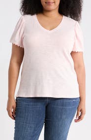 Caslon® Scallop Trim T-Shirt