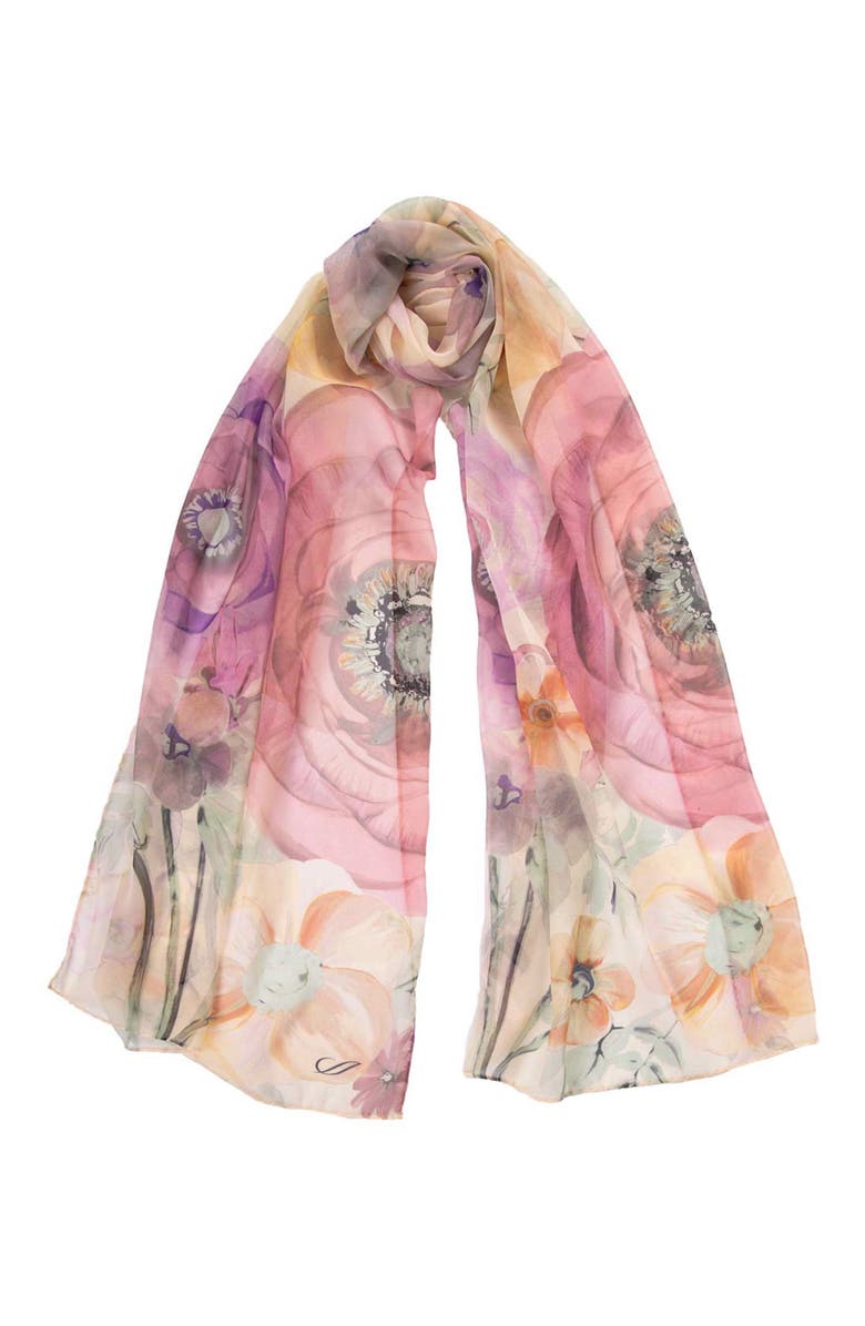 Elizabetta Campo de' Fiori - Long Sheer Silk Scarf for Women, Main, color, Mauve