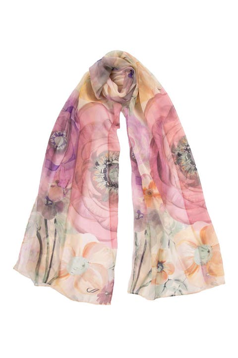 Campo de
 Fiori - Long Sheer Silk Scarf for Women