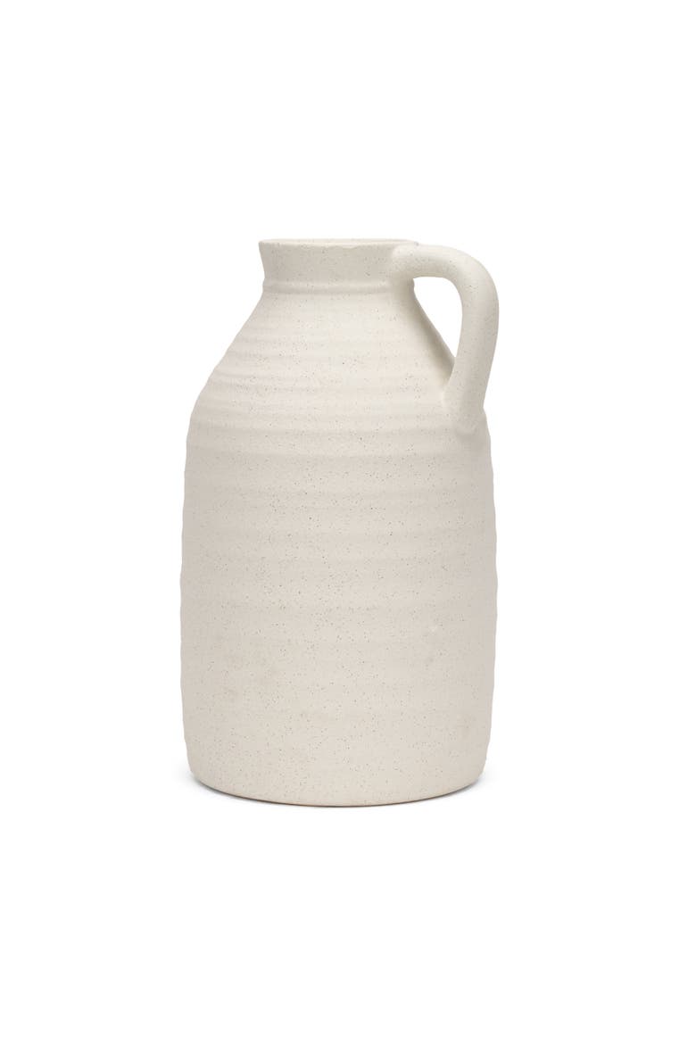 Tyrus Large Textured Matte Speckled Ceramic Vase, Main, color, Beige