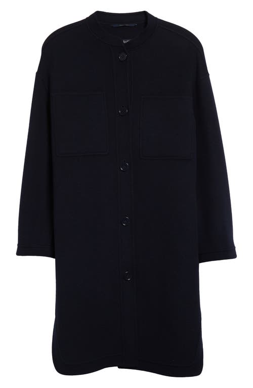 Max Mara Miriam Double Face Wool Coat In Midnight Blue