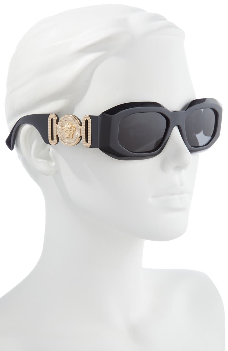 Versace 53mm Rectangular Sunglasses, Alternate, color,