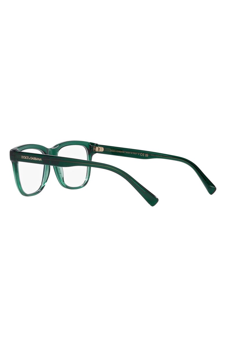 Dolce&Gabbana 49mm Rectangular Glasses, Alternate, color, Transparent Green
