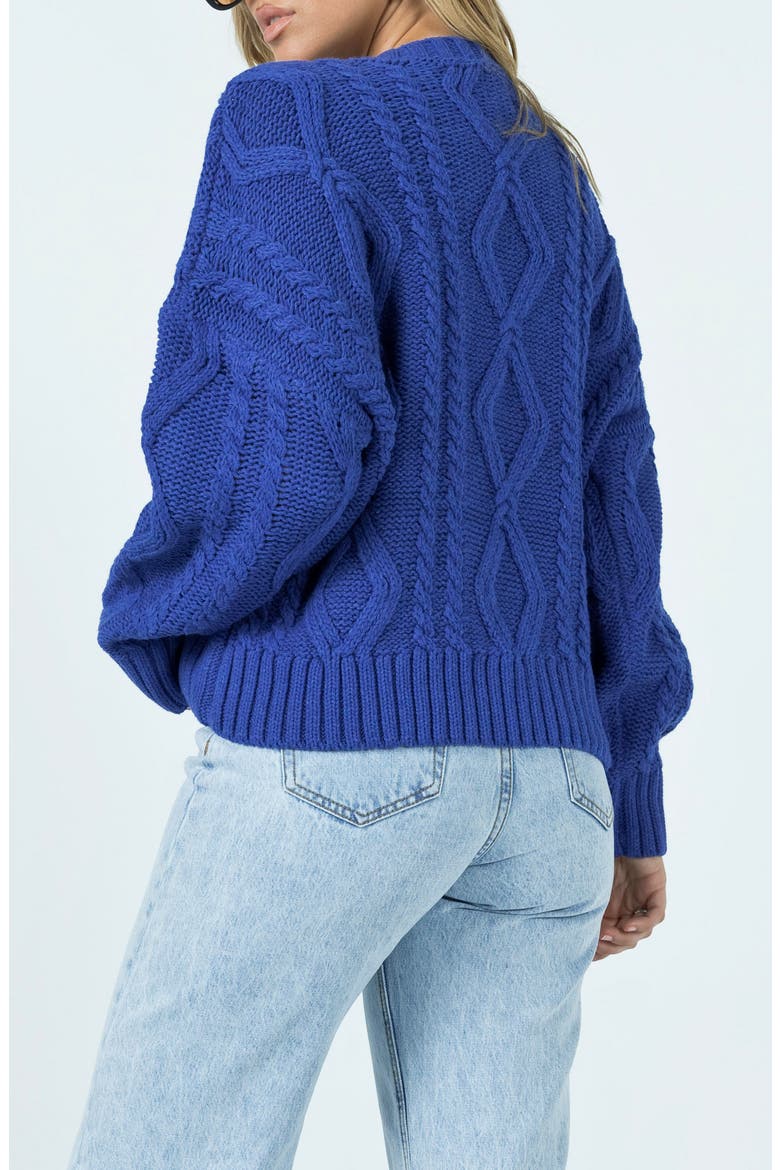 Anaya Oversize Cable Stitch Sweater, Alternate, color, BLUE