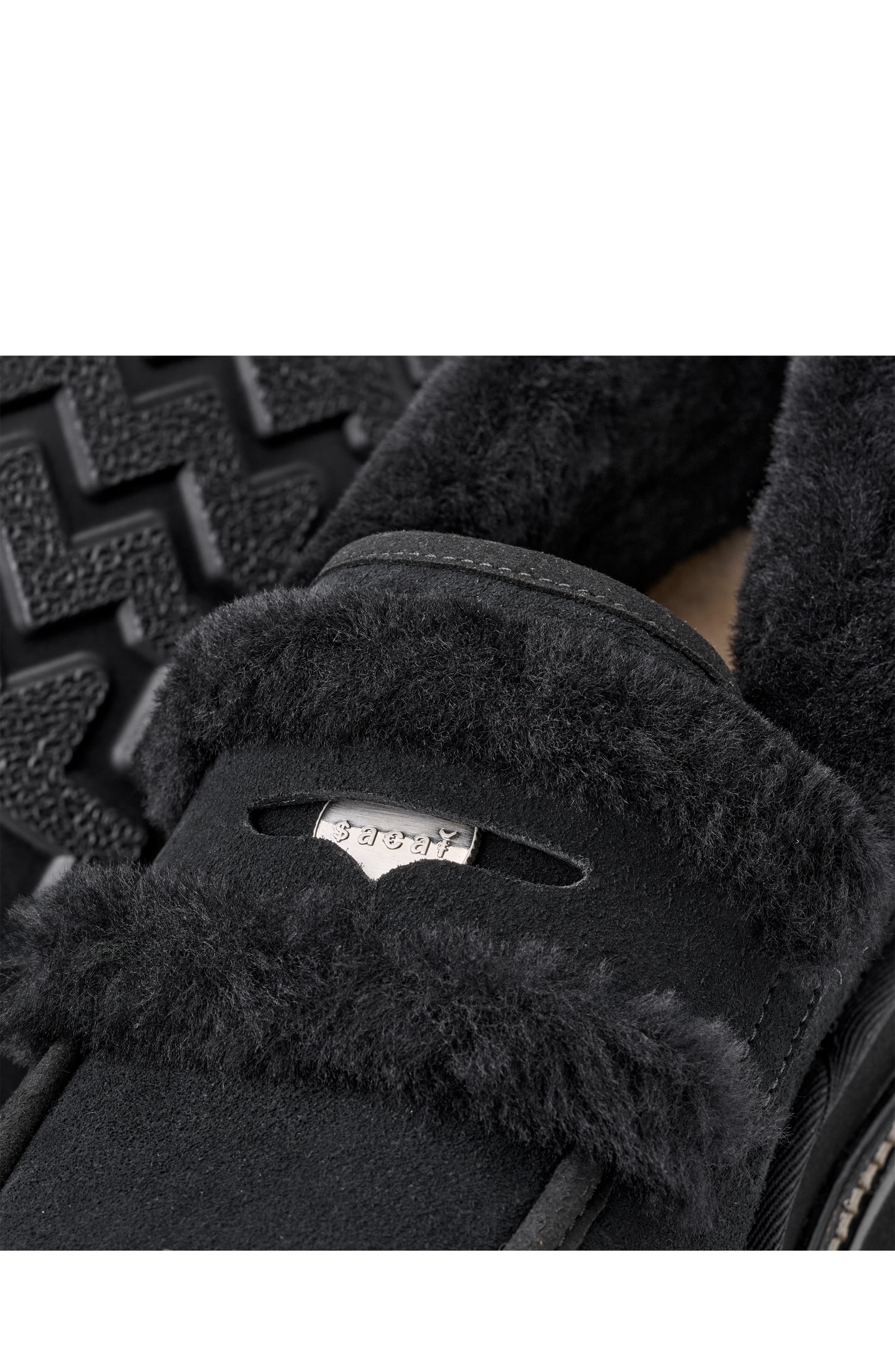 UGG<sup>®</sup> x Sacai Gender Inclusive Genuine Shearling Trim Penny Loafer, Alternate, color, 