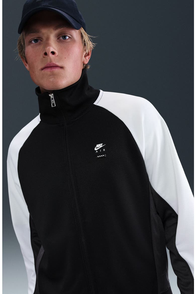 Air Full Zip Track Jacket, Alternate, color, BLACK/ WHITE