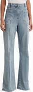 Reiss Sakura Pintuck Patch Pocket Wide Leg Jeans