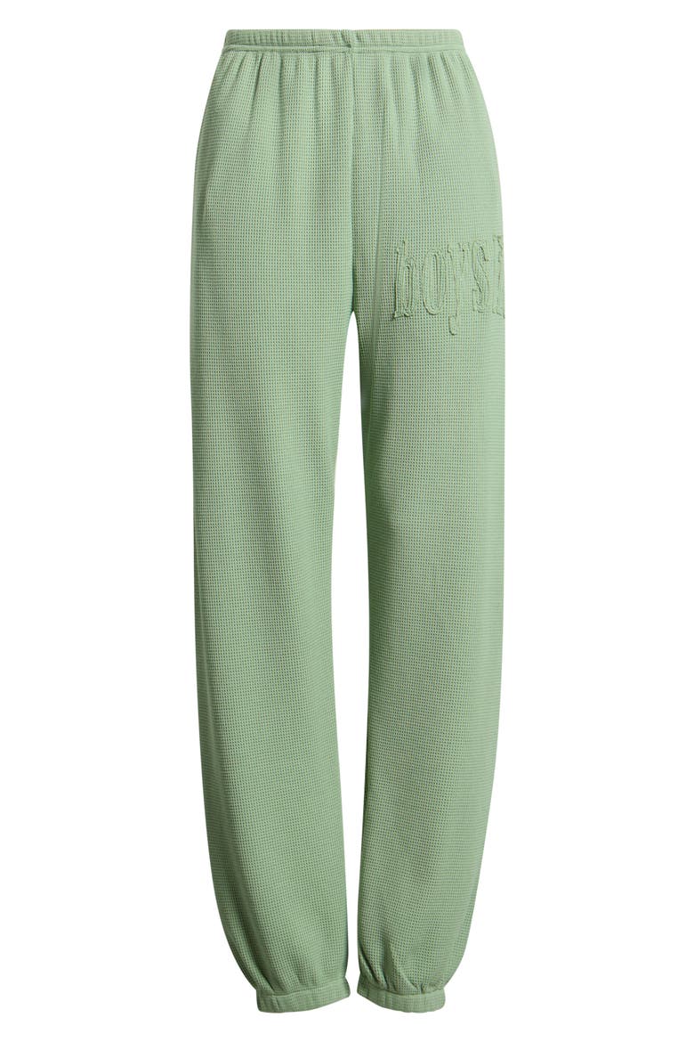 Kimmy Waffle Knit Joggers, Alternate, color, SAGE GREEN