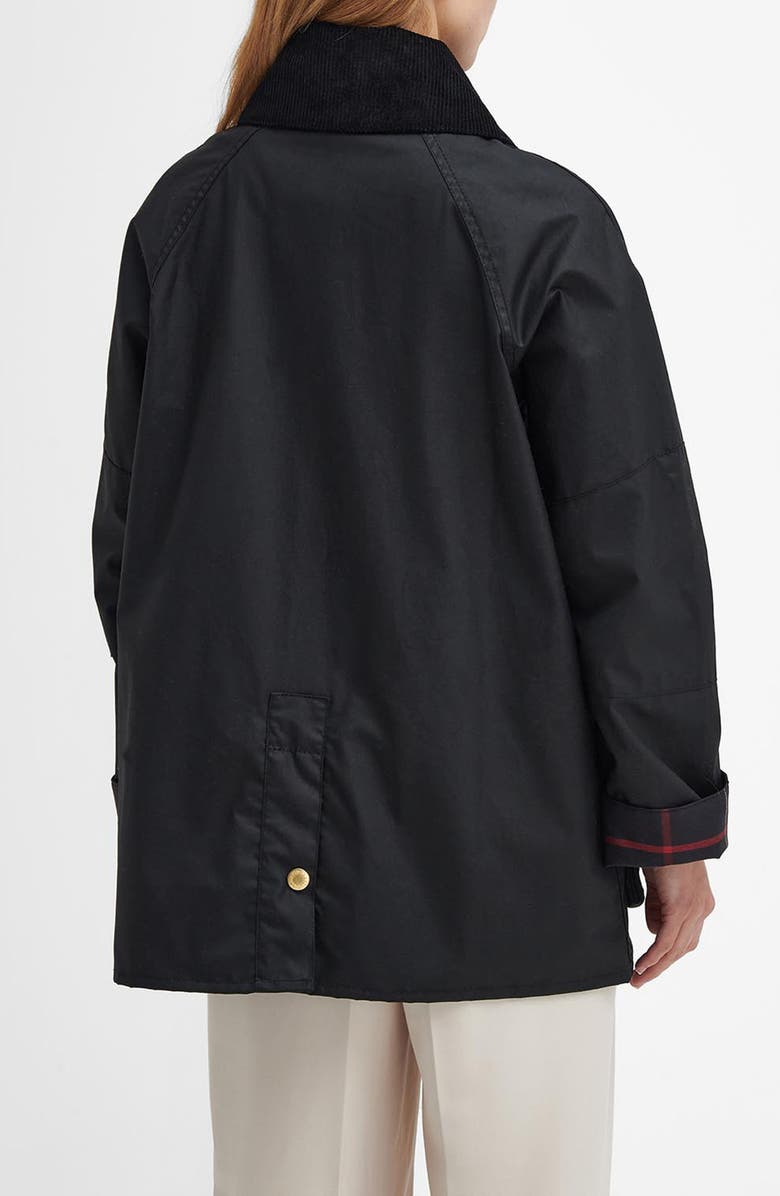 Barbour Allerston Water Resistant Waxed Cotton Jacket, Alternate, color, Black/ Classic