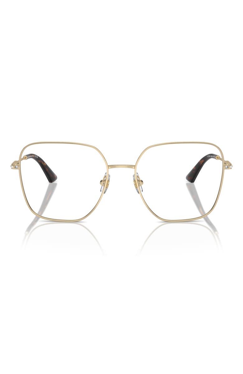 Jimmy Choo 53mm Square Optical Glasses, Main, color, Pale Gold / Demo Lens