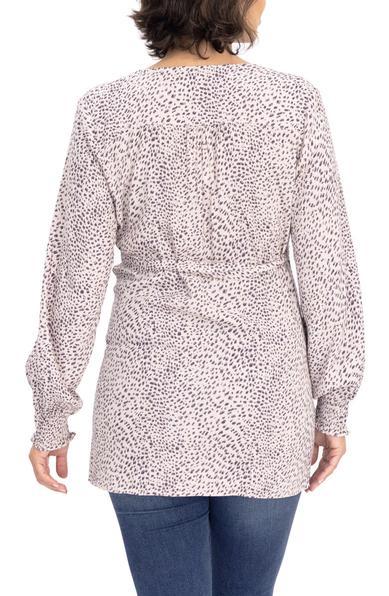 Angel Maternity Print Maternity/Nursing Wrap Blouse, Alternate, color,