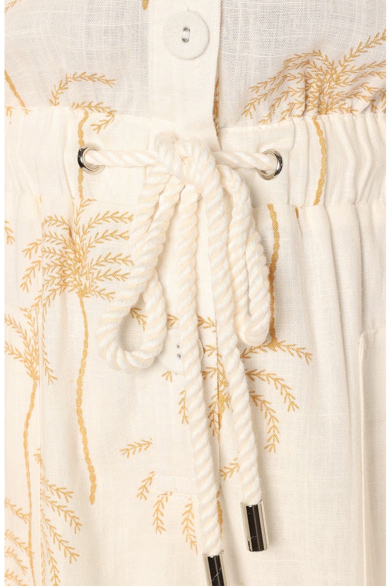 Gina Palm Print Romper, Alternate, color, WHITE PRINT