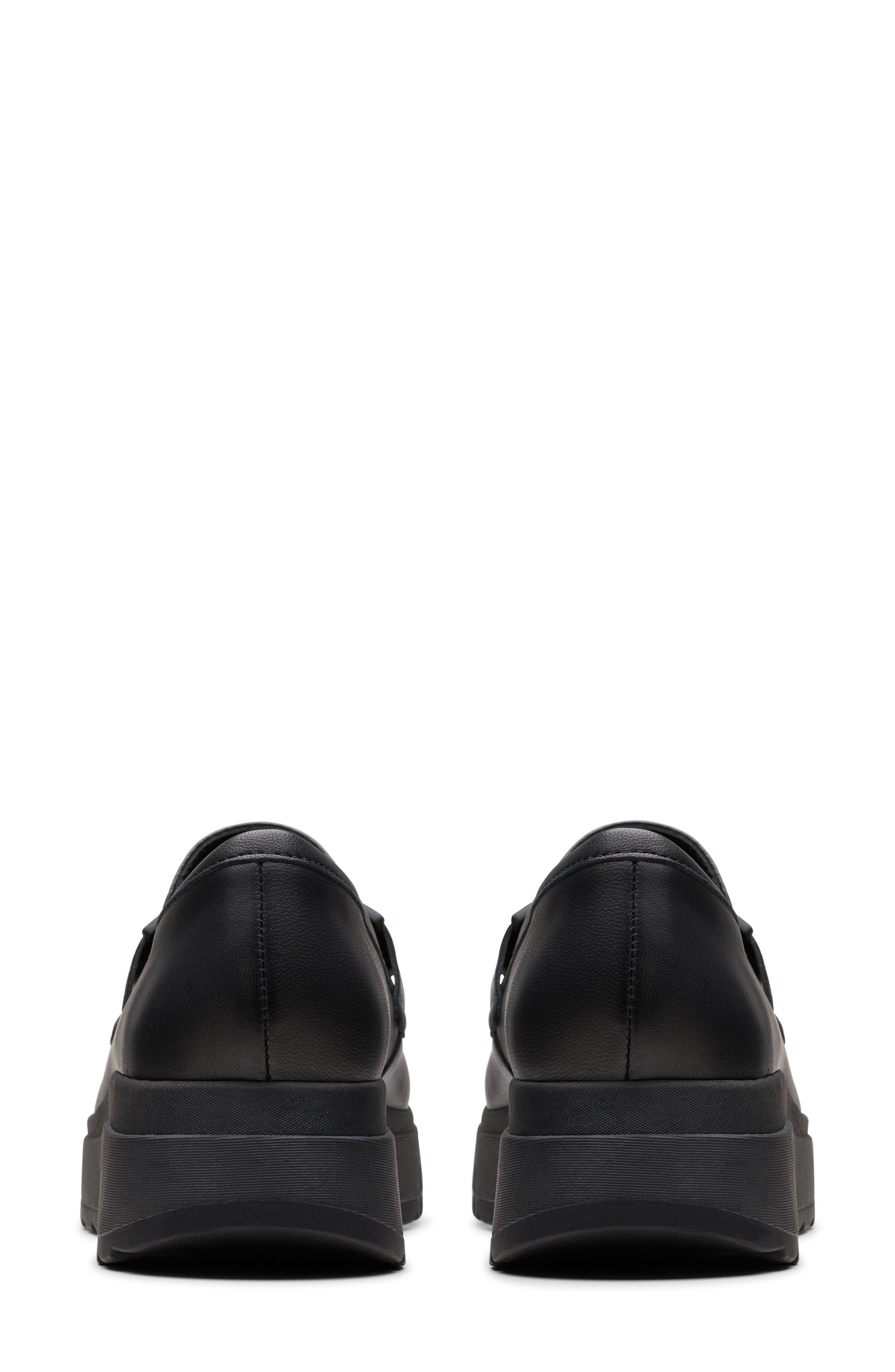 Clarks<sup>®</sup> Loriini Izzy Platform Wedge Bit Loafer, Alternate, color, Black Leather