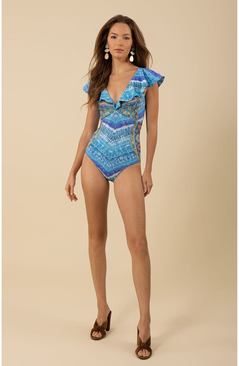 Hale Bob Nevaeh Ruffle Swimsuit, Alternate, color, 