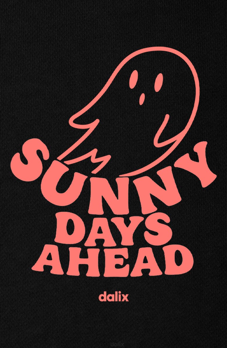 Dalix Sunny Days Ghost  Fleece Sweatshirt, Alternate, color, Black