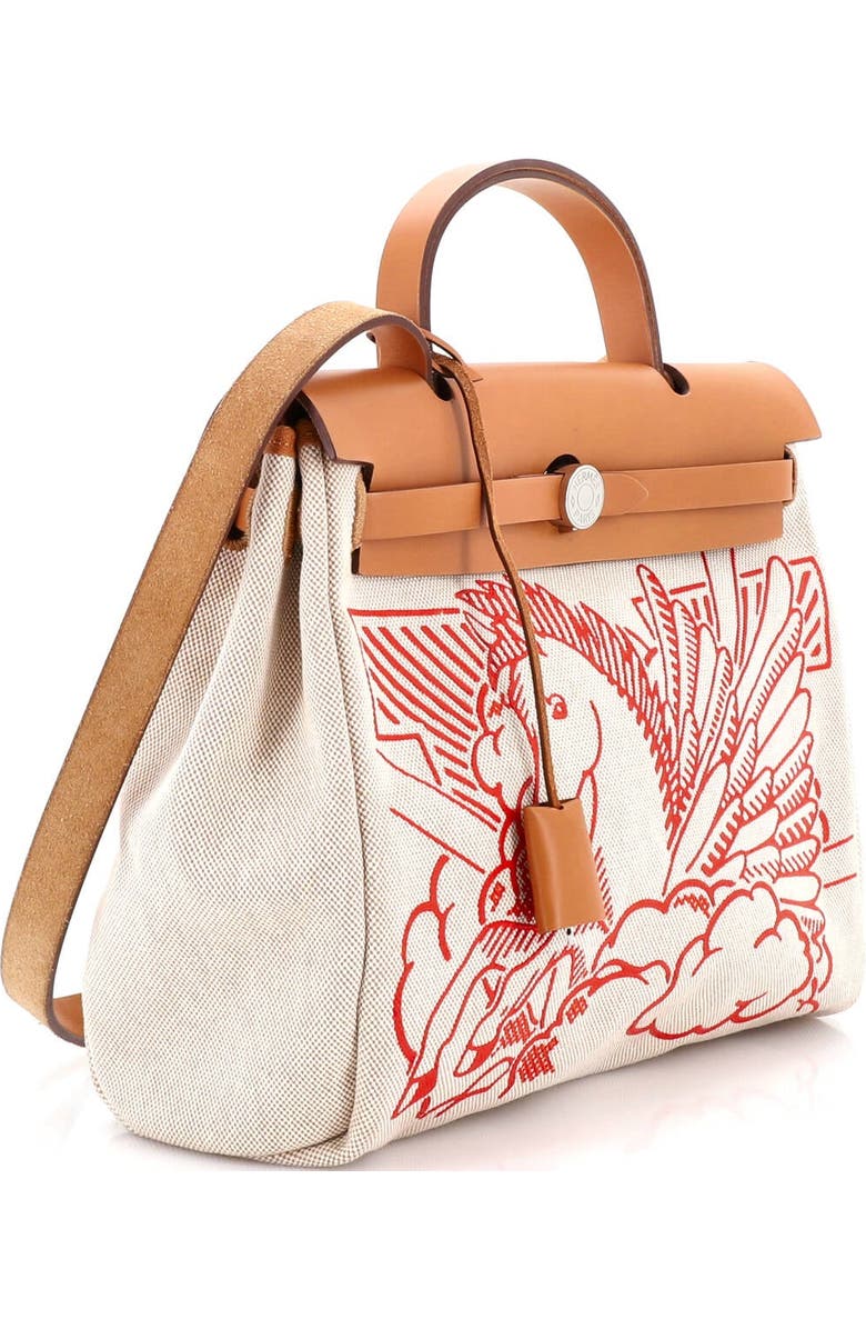 Pre-Owned Hermes Herbag Zip Pegase Pop Toile and Leather 31, Alternate, color, Ecru