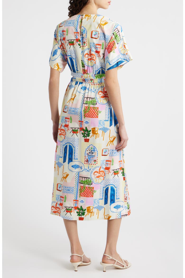 Perle Print Cutout Midi Dress, Alternate, color, BORD DE LEAU